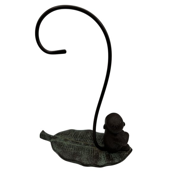 Cast Iron Monkey Leaf Banana Grape Holder Tail Hanging Hook Tropical Tiki Bar - Picture 2 of 9